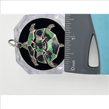 Sterling Silver Hinged Turtle Pendant 7.2g