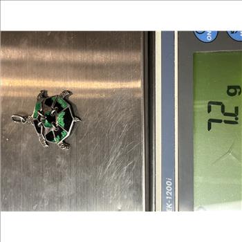 Sterling Silver Hinged Turtle Pendant 7.2g