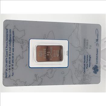 5 Gram Platinum Bar 999.5 PAMP Certified 