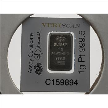 1 Gram Platinum 999.5 Bar PAMP Suisse Bar