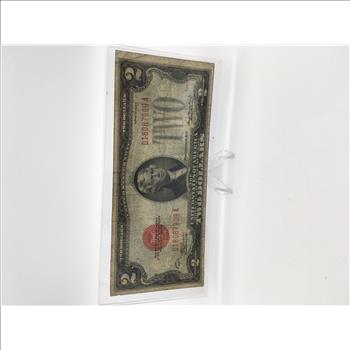 1928-D 2 Dollar Bill Red Seal Nice Condition