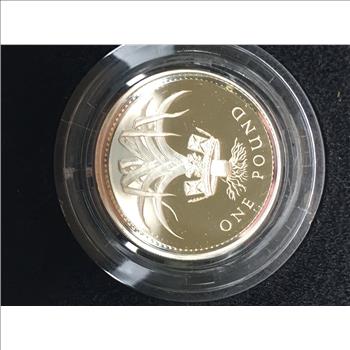 1985 United Kingdom Silver Proof One Pound Coin Sterling Silver 