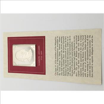 The Independence Hall Portrait Ingot Solid Sterling Silver 1oz Pure Silver Samuel Adams 