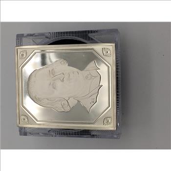 The Independence Hall Portrait Ingot Solid Sterling Silver 1oz Pure Silver Samuel Adams 