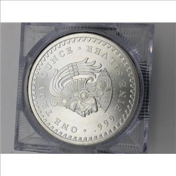 1 Troy Ounce .999 Fine Silver Aztec Calendar Silver Round 