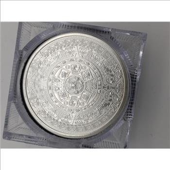 1 Troy Ounce .999 Fine Silver Aztec Calendar Silver Round 