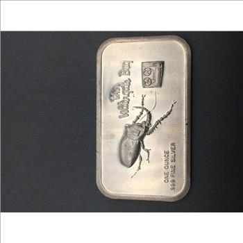 Vintage 1 Ounce 999 Pure Fine Silver The Watergate Bug Bar