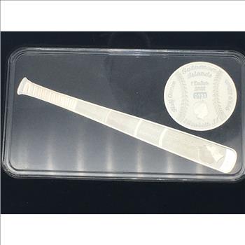 2022 Baseball Heritage Sports Series (2) 1/2oz Silver Baseball Coin Set Produced In Switzerland 