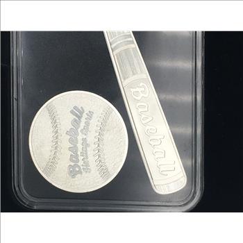 2022 Baseball Heritage Sports Series (2) 1/2oz Silver Baseball Coin Set Produced In Switzerland 