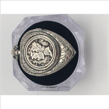 1938 Real Silver Mercury Dime with Silver Plated Locket Watch 