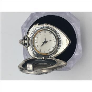 1938 Real Silver Mercury Dime with Silver Plated Locket Watch 