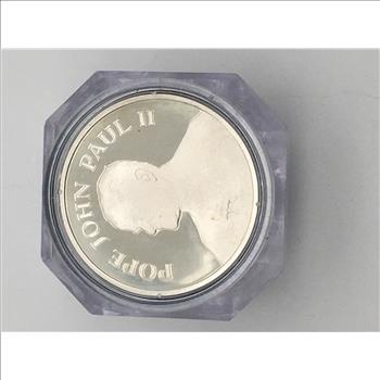 1987 Pope John Paul II Papal Visit San Antonio September 13-14 Sterling Silver Coin .925 