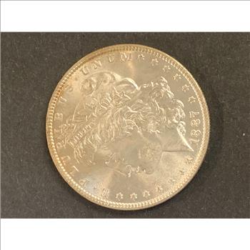 1887 MORGAN SILVER DOLLAR BU UNCIRCULATED TONING 