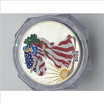 2000 Colorized American Eagle 1oz Fine Silver 