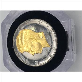 (2) 2019 JFK Half Dollar Clad Entirely in Black Ruthenium with 24KT Gold Clad Highlights on Obverse and Reverse 