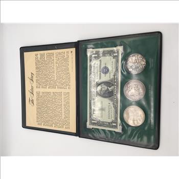 The Silver Story Treasure Album Morgan Dollar Peace Dollar Set 