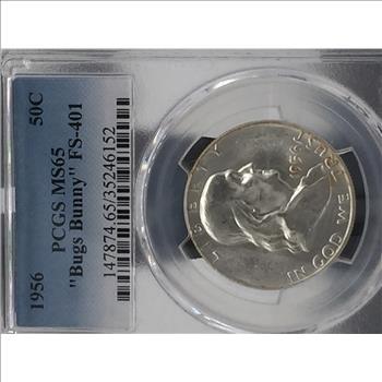 1956 Franklin Half Dollar PCGS MS65 “Bugs Bunny’ FS-401