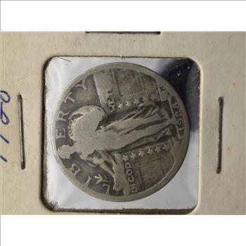 1928 Standing Liberty Quarter 90% Silver Good Condition 