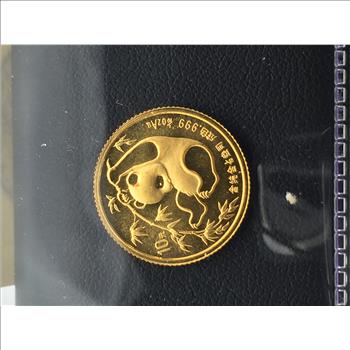 1985 China Gold Panda 1/10 oz 999 Fine Gold 