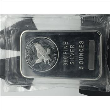 5 Ounces .999 Fine Silver Sunshine Minting Bar