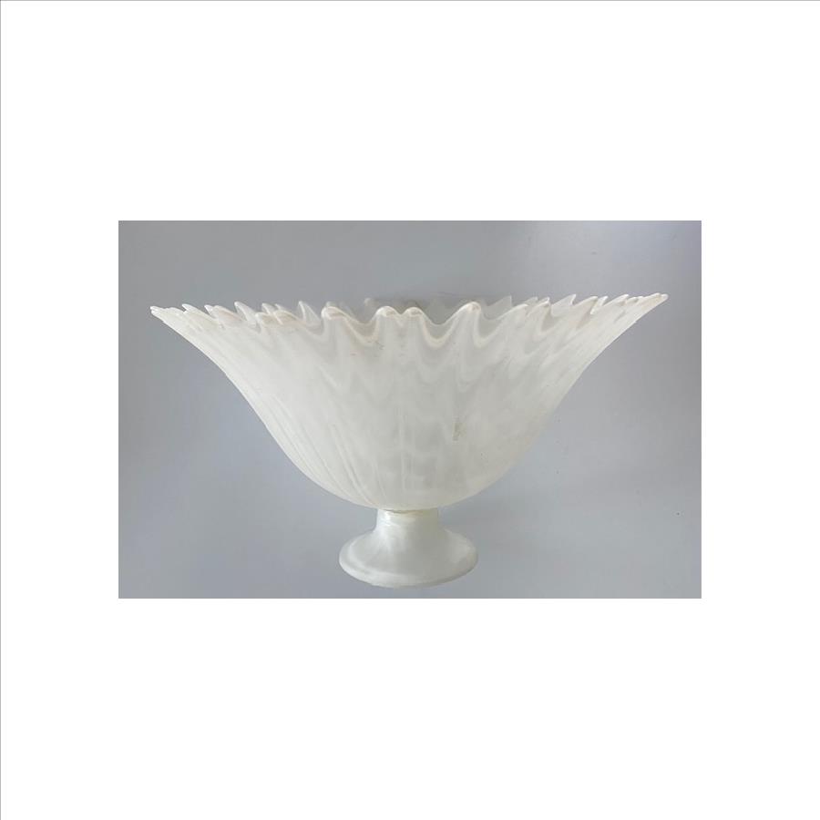 White Glass Fruit Bowl Made In Italy 