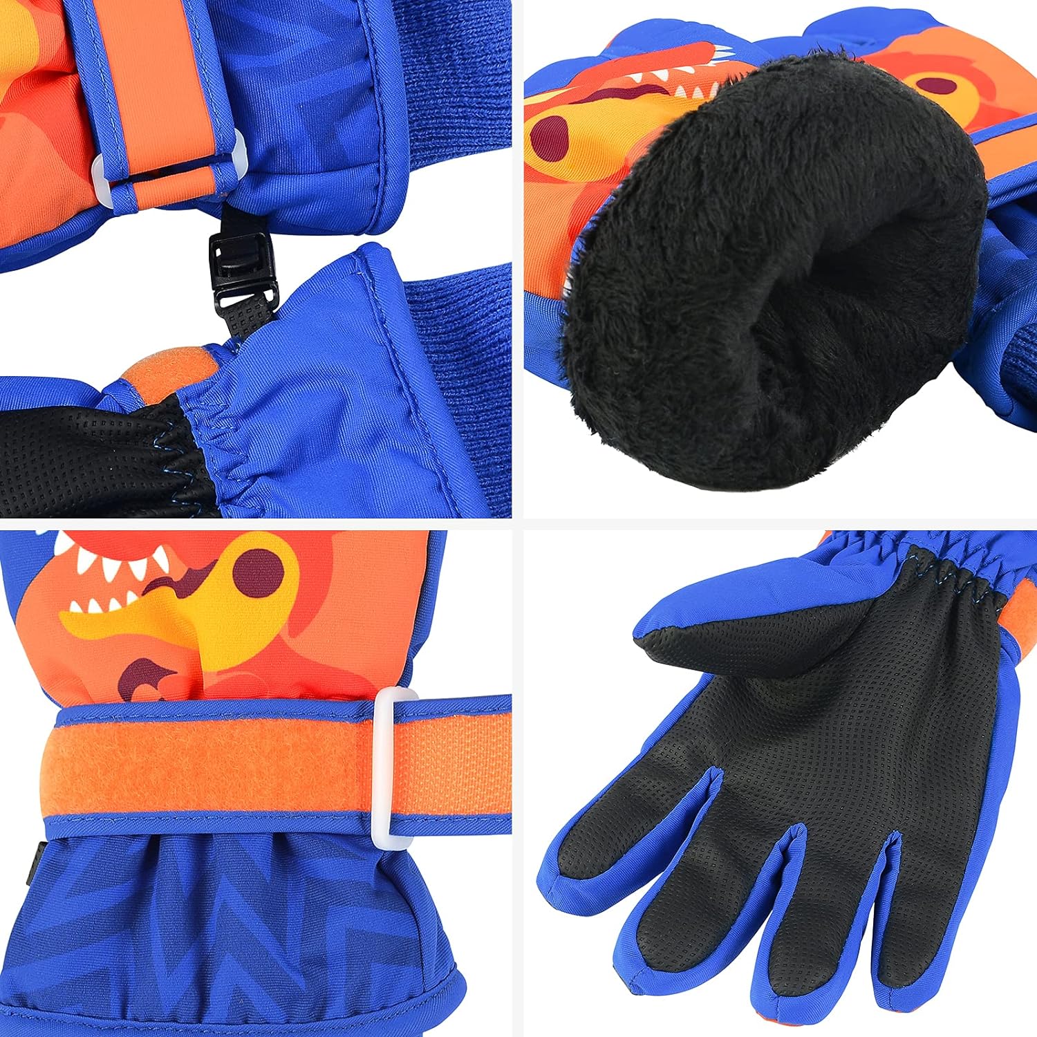 thumbnail image 2 of 2 Pairs Kids Waterproof Snow Gloves - Winter Ski Gloves For Boys & Girls (8-12 Years) 2 of 12
