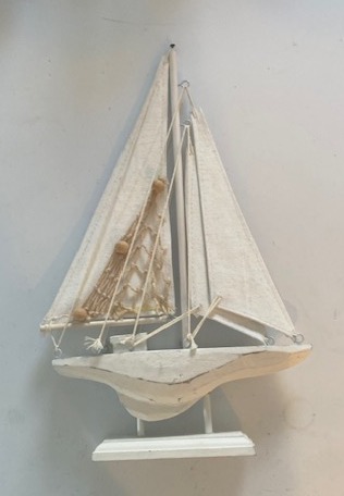 Wood Ship On Stand 