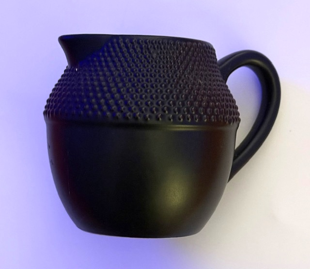 Vintage Matte Black Stoneware Creamer