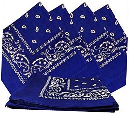 Blue Paisley Bandanas 12 pcs 
