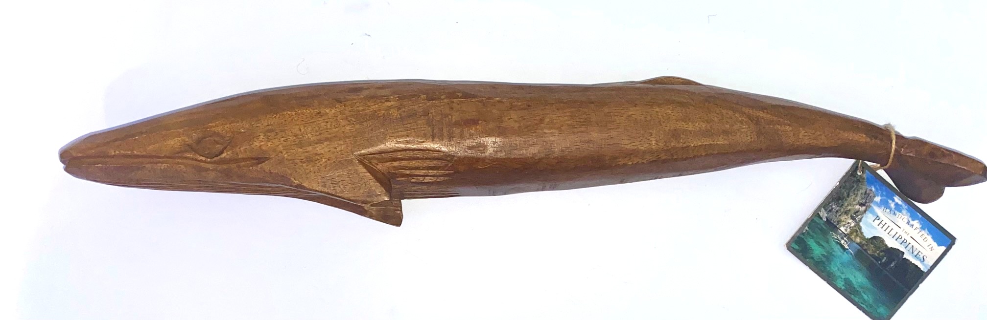 Vtg Whale Raw Wood Sculpture Figurine Hand Carved Rustic Primitive Nautical 