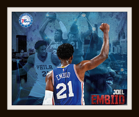 NBA Joel Embiid "Man with Meaning" Canvas Art Print 60" x 50" Retail $199.99