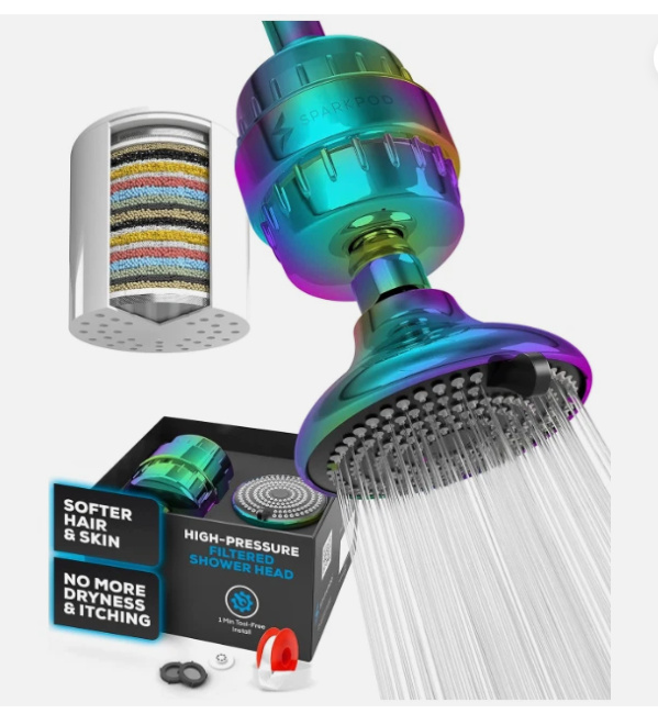 NEW SparkPod Luxury Filtered Shower Head Set Rainbow Color