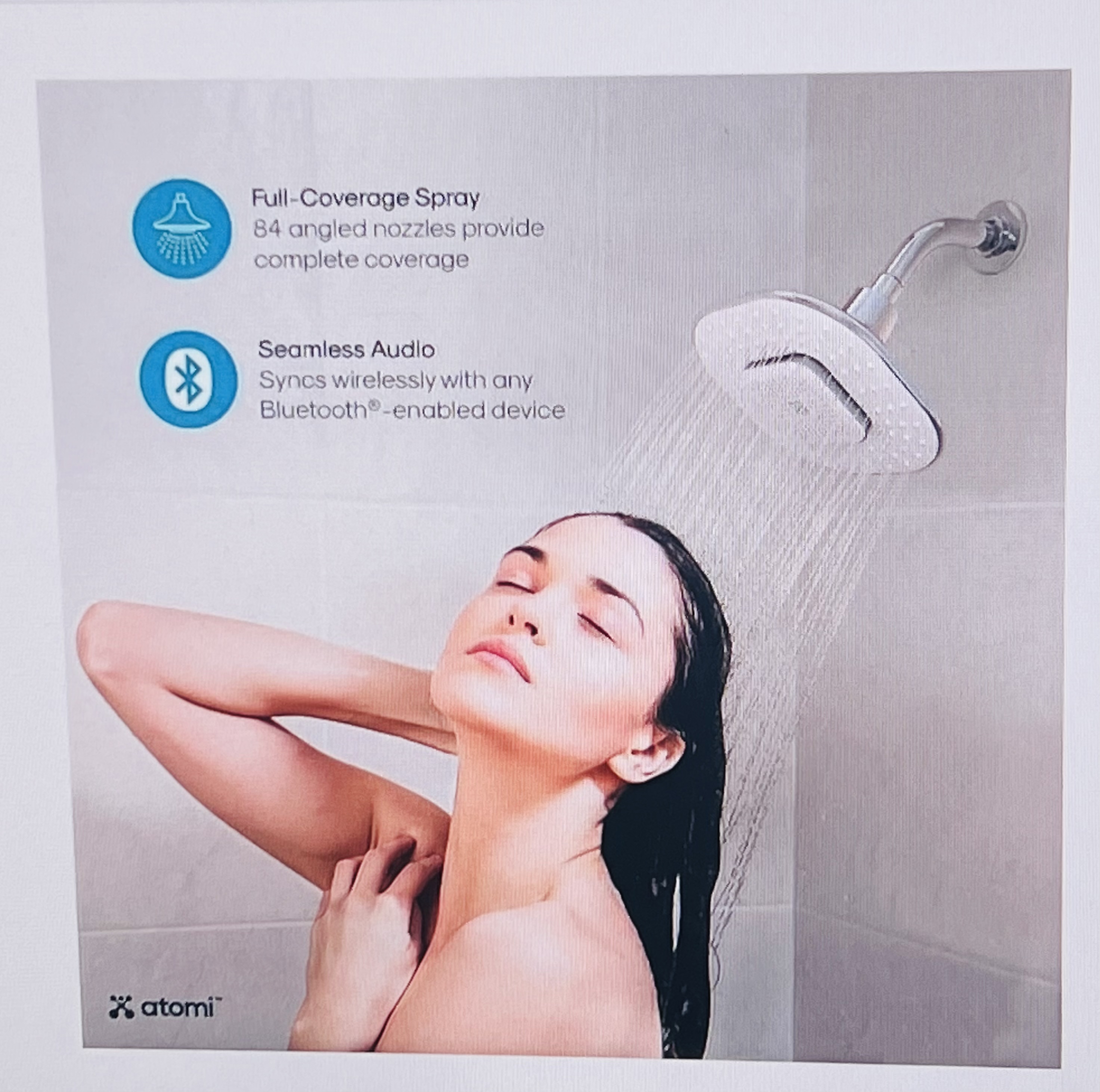 Atomi Shower Head with Bluetooth Speaker NIB Property Room