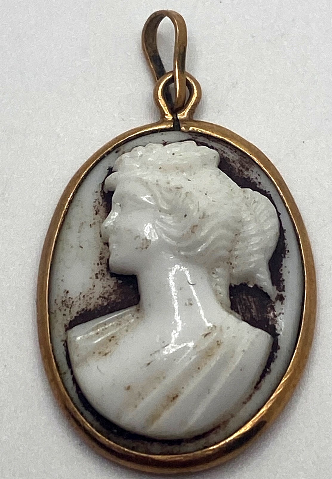 Antique Victorian Front Face Cherub Cameo Brooch Estimate Value $1,859.00