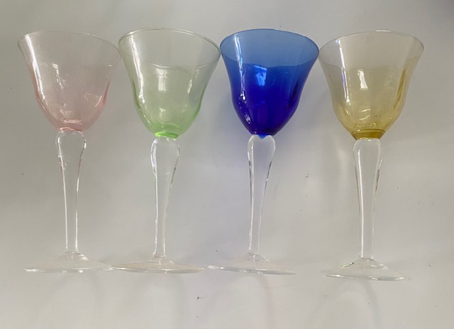 4 Pieces Made in Italy Crystal Wine Glasses