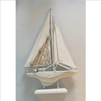 Wood Ship On Stand 
