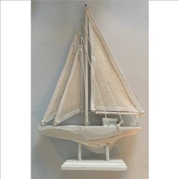 Wood Ship On Stand 