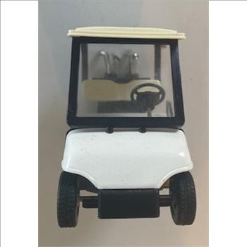 Miniature White Die Cast Metal Golf Cart