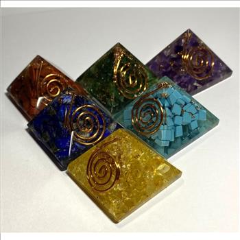 7 pcs Pura Crystal Energy Generator Orgone Pyramid  