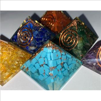 7 pcs Pura Crystal Energy Generator Orgone Pyramid  