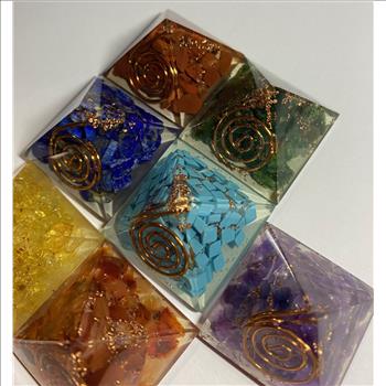7 pcs Pura Crystal Energy Generator Orgone Pyramid  