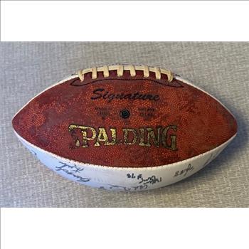 Spalding football with signatures