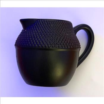 Vintage Matte Black Stoneware Creamer