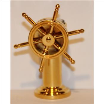 Vintage Miniature Working Compass Captain's Ship Wheel Collectible