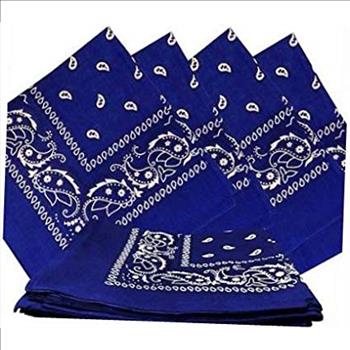 Blue Paisley Bandanas 12 pcs 