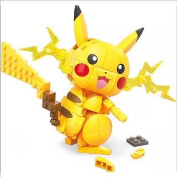 Mega Construx Pokemon Pikachu MEGA Pokemon Building Toy Kit Pikachu (211 Pieces) with 1 Action Figure for Kids