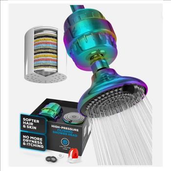 NEW SparkPod Luxury Filtered Shower Head Set Rainbow Color