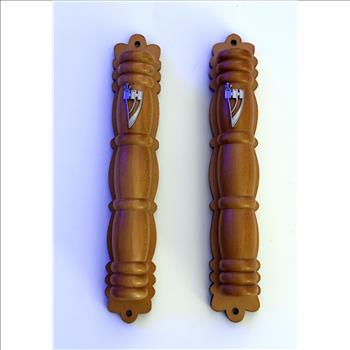 2 units Wood Mezuzah Case With Scroll Inside