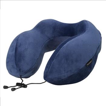 Brookstone Contoured Memory Foam Head and Neck Travel Pillow Ergonomic and Lightweight