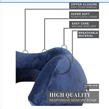 Brookstone Contoured Memory Foam Head and Neck Travel Pillow Ergonomic and Lightweight